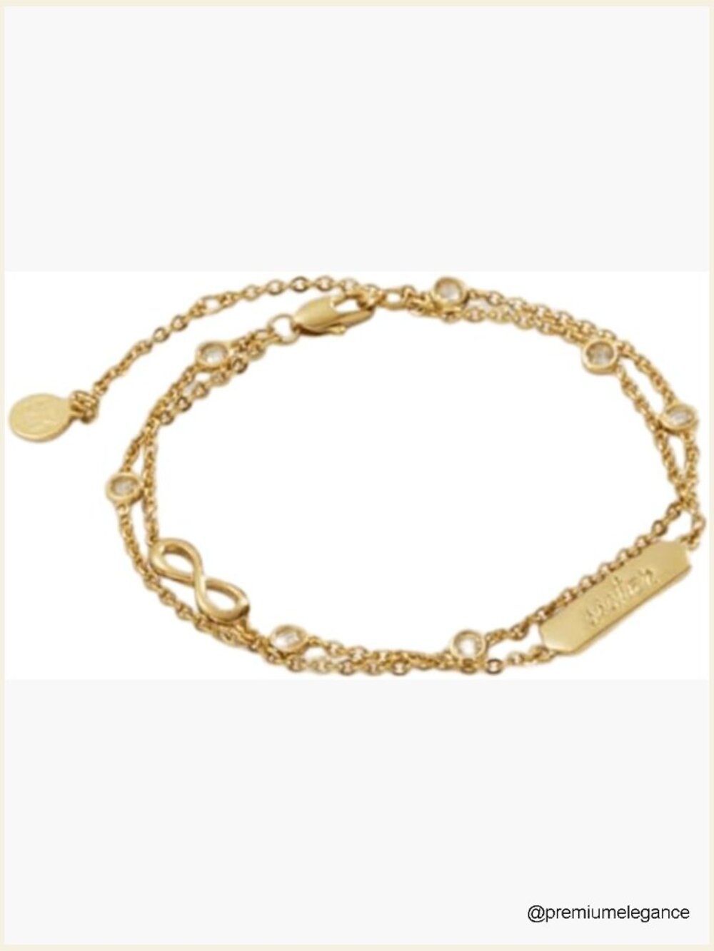 Infinity Chain Double Strand Link Bracelet Adjustable Sister Gift
